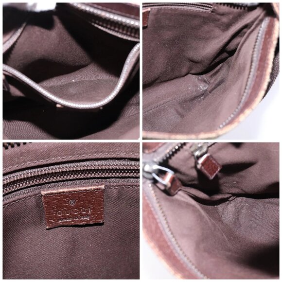 GUCCI GG Canvas Shoulder Bag Beige Silver Auth - Picture 14 of 15